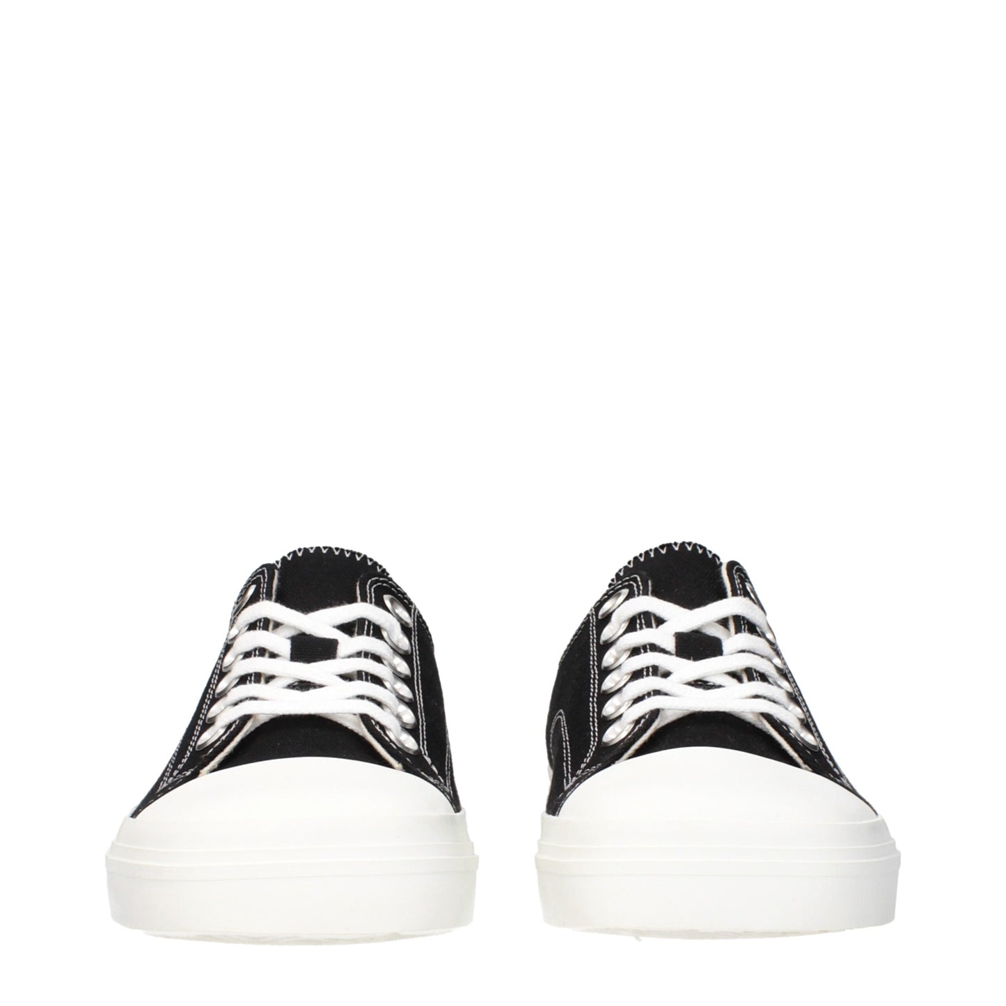 Black Fabric Low Top Sneakers