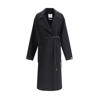 Black Fleece Wool Coat