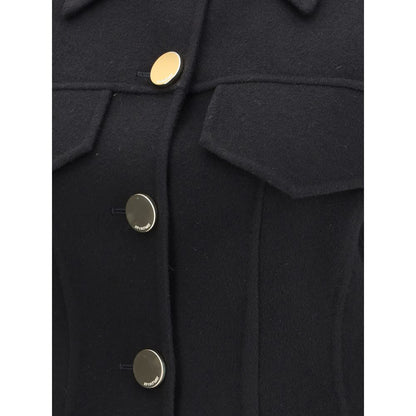 Black Fleece Wool Coat
