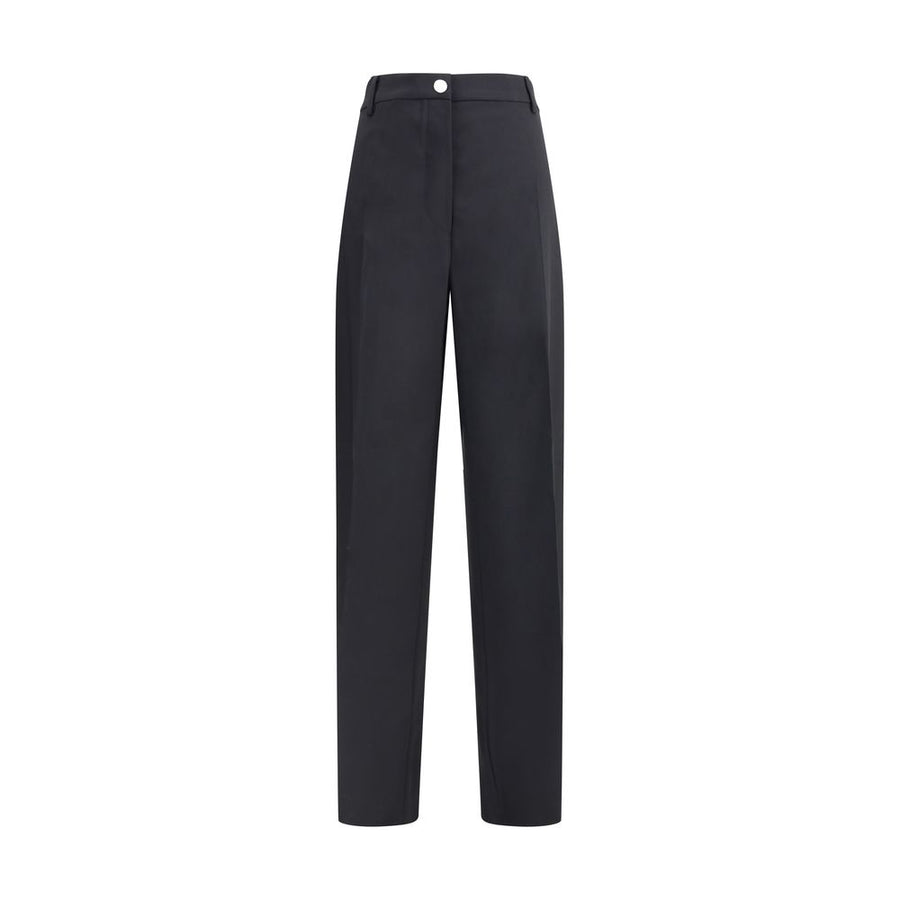 Black Fleece Wool Casual Pants