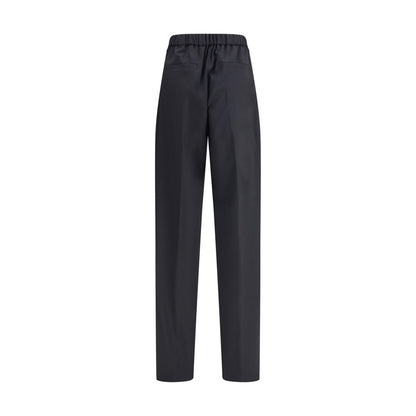 Black Fleece Wool Casual Pants