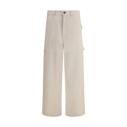 Cream Cotton Cargo Pants