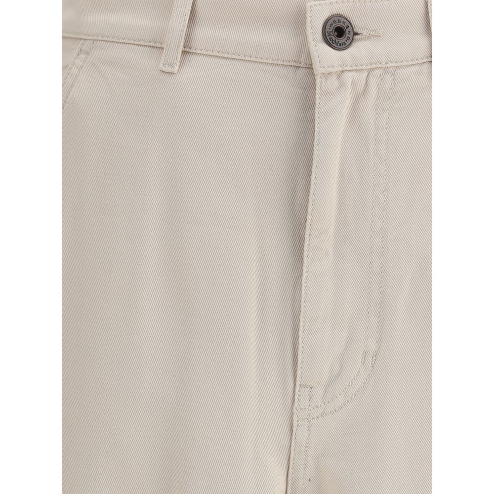 Cream Cotton Cargo Pants