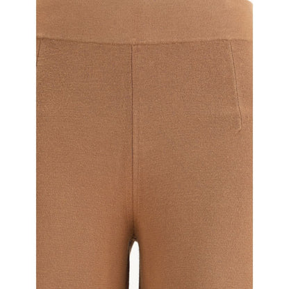 Brown Viscose Casual Pants