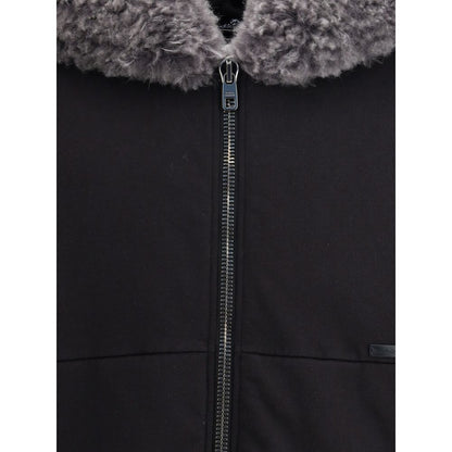 Hooded Sweatshirt with wide fur-trimmed hood