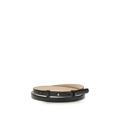 Black Leather Thin Belt