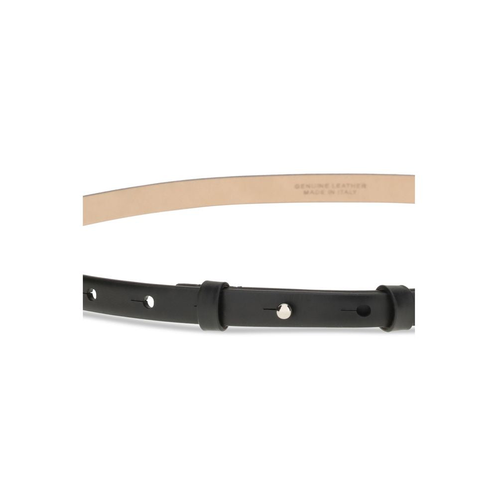 Black Leather Thin Belt
