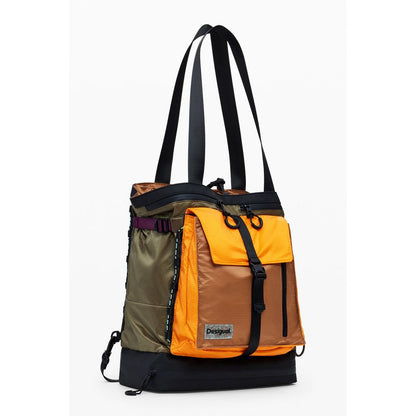 Green Polyester Women Backpack