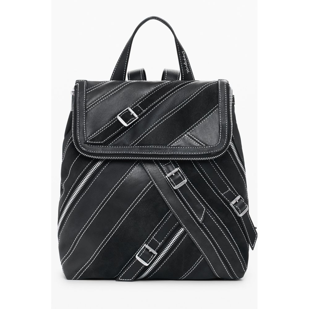 Black Polyethylene Women Backpack