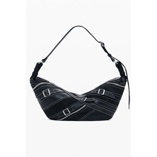 Black Polyethylene Women Handbag