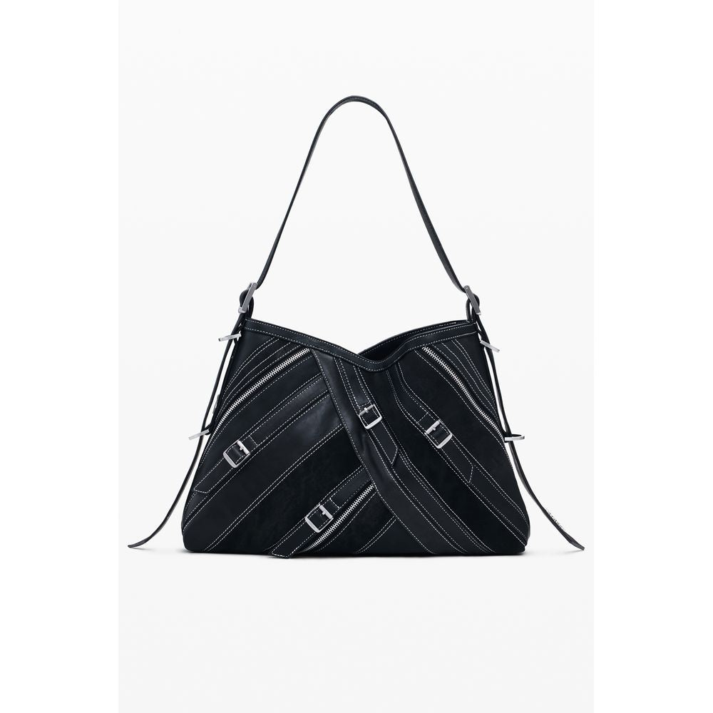 Black Polyethylene Women Handbag
