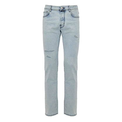 Blue Cotton Skinny Jeans