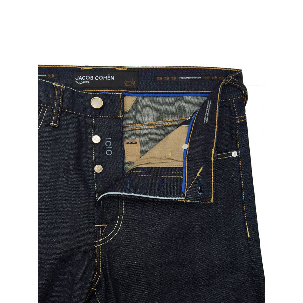 Blue Polyester Tapered Jeans