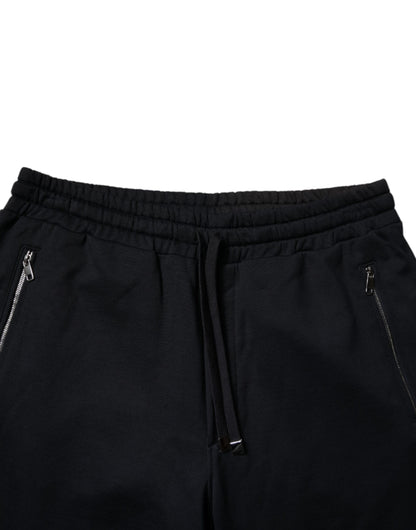 Black Cotton Men Jogger Sweatpants Pants