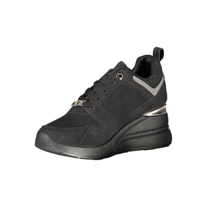 Black Polyester Women Sneaker