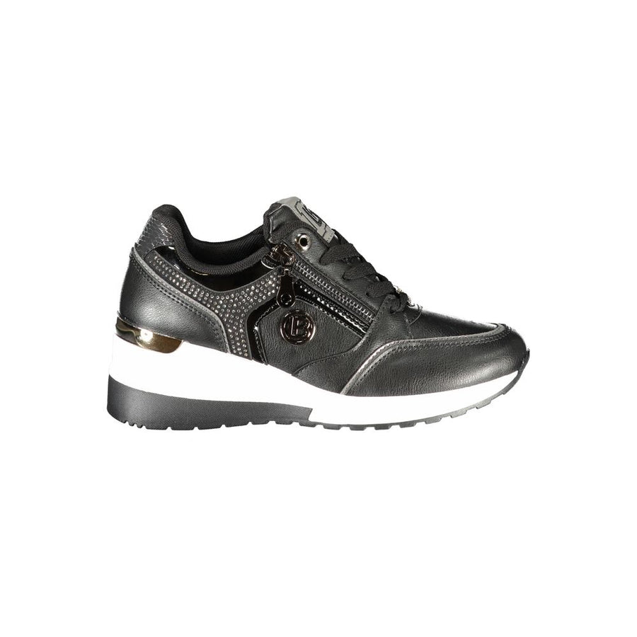 Black Polyester Women Sneaker