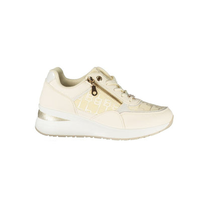 White Polyester Women Sneaker