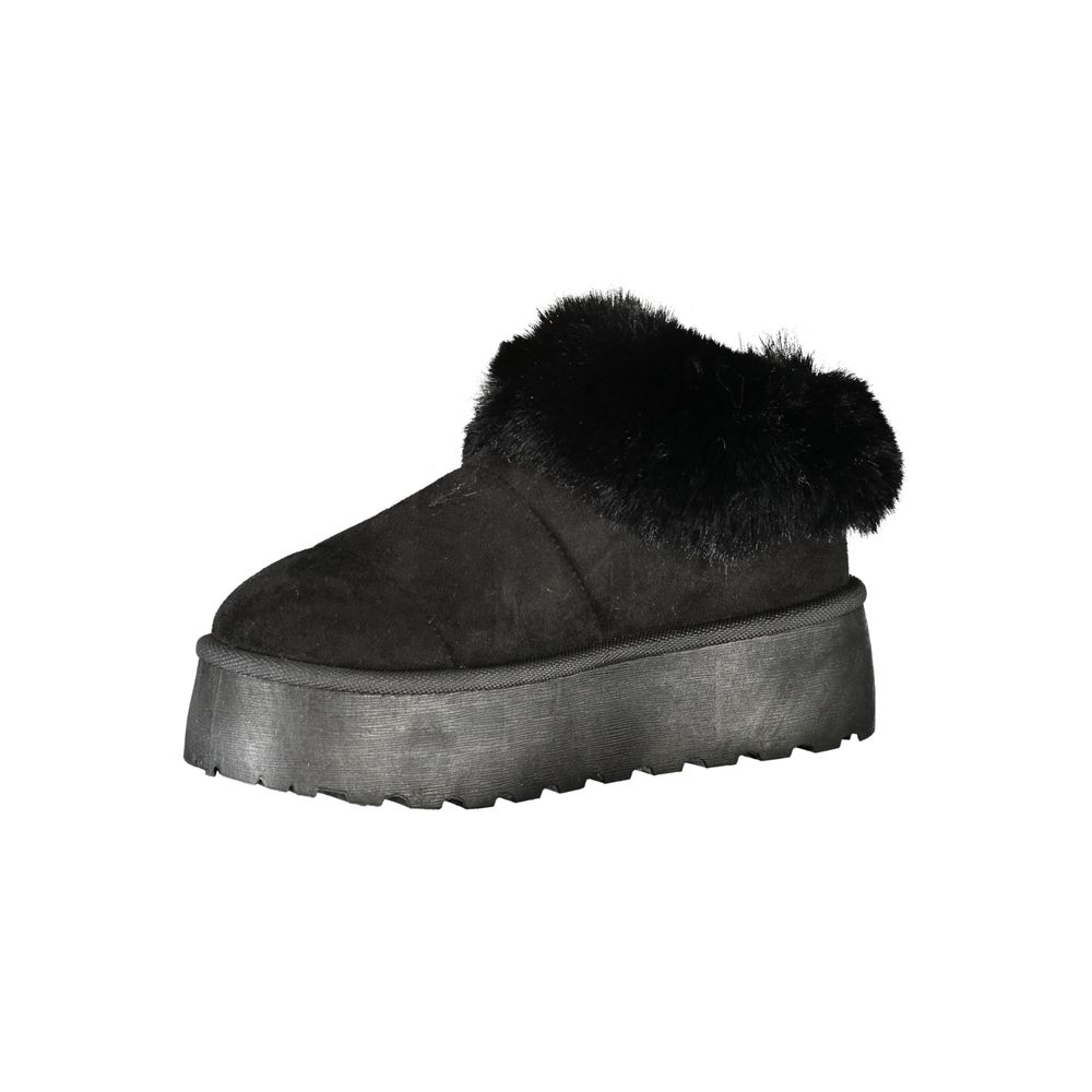 Black Polyester Women Sneaker
