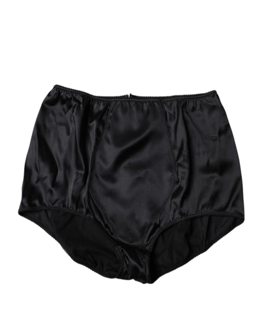 Black Silk Stretch High Waist Girdle Underwear