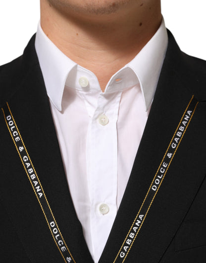 Black SICILIA Double Breasted Jacket Blazer