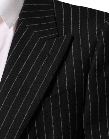 Dark Gray Stripes 2 Buttons Suit Jacket Blazer