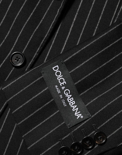 Dark Gray Stripes 2 Buttons Suit Jacket Blazer