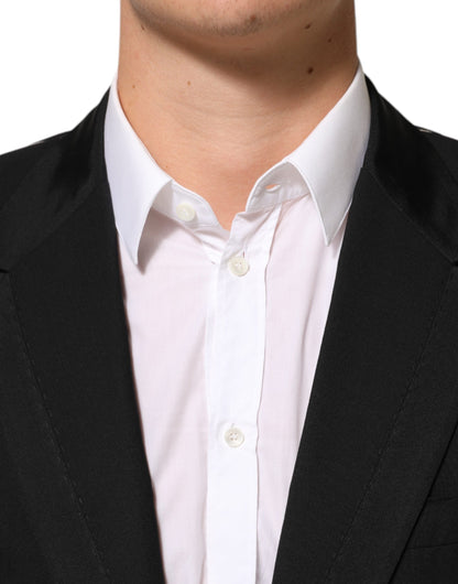 Black Wool 2 Buttons Suit Men Jacket Blazer