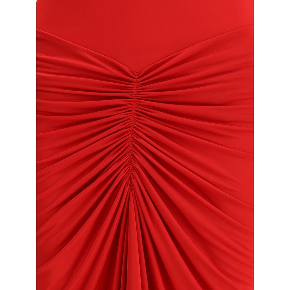 Red Polyester Cocktail Dress