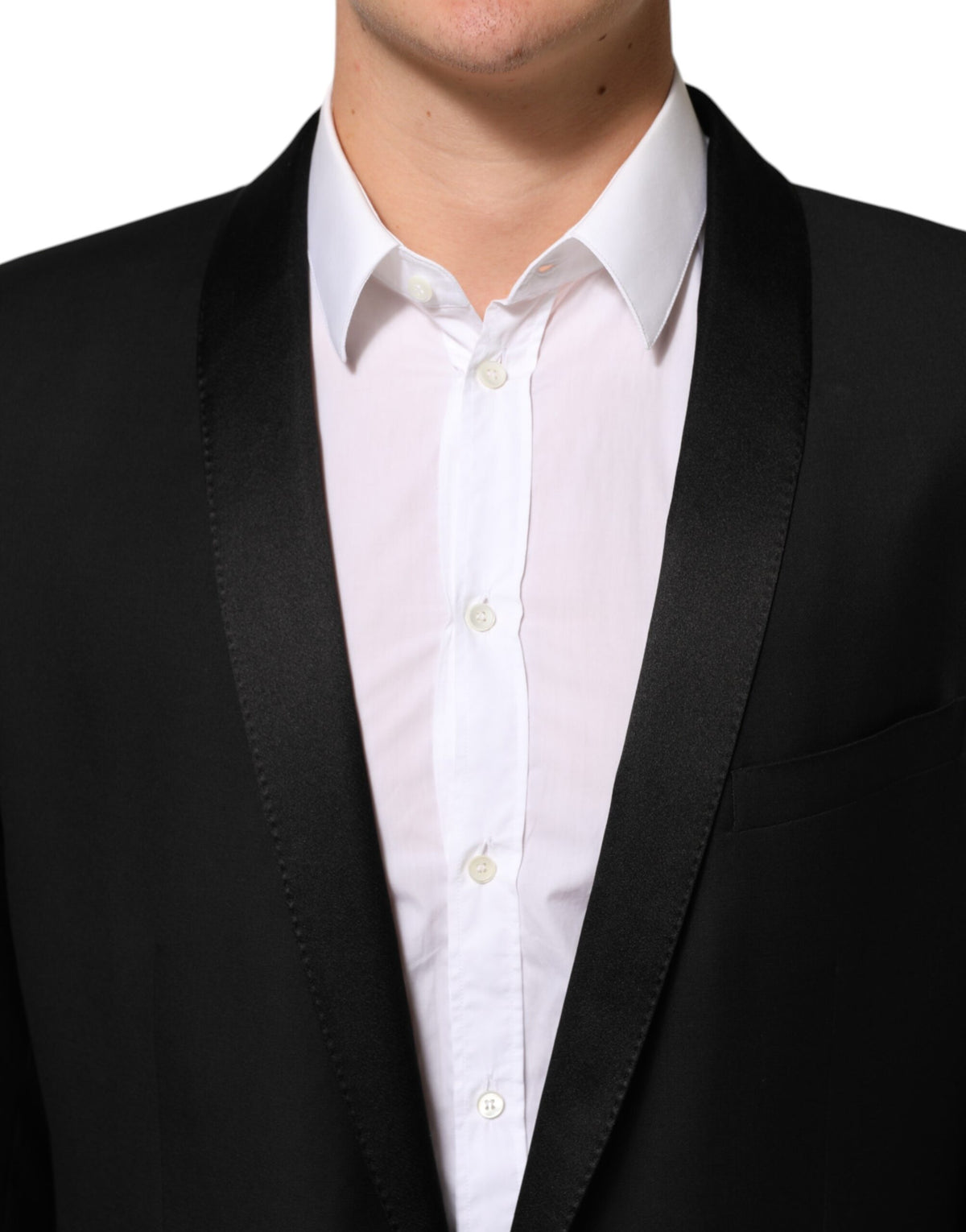 Black Wool GOLD 1 Button Men Suit Blazer
