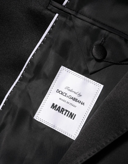 Black MARTINI Double-Breasted Suit Blazer