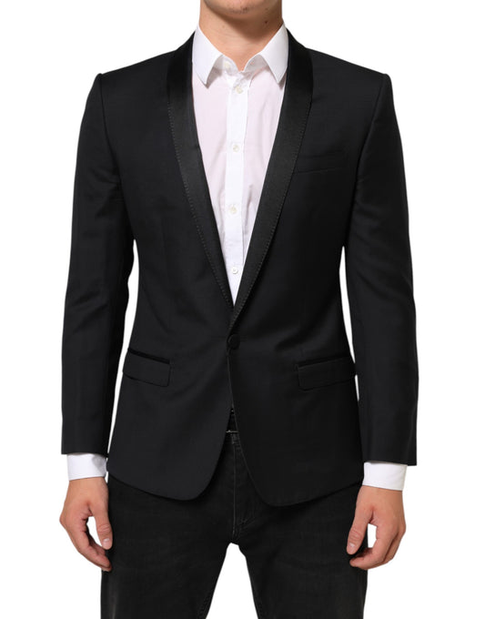 Black GOLD 1 Button Suit Jacket Men Blazer