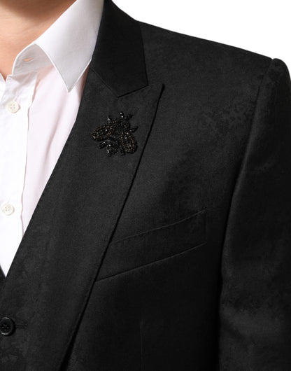 Black MARTINI 2 Buttons Suit 3 Piece Suit