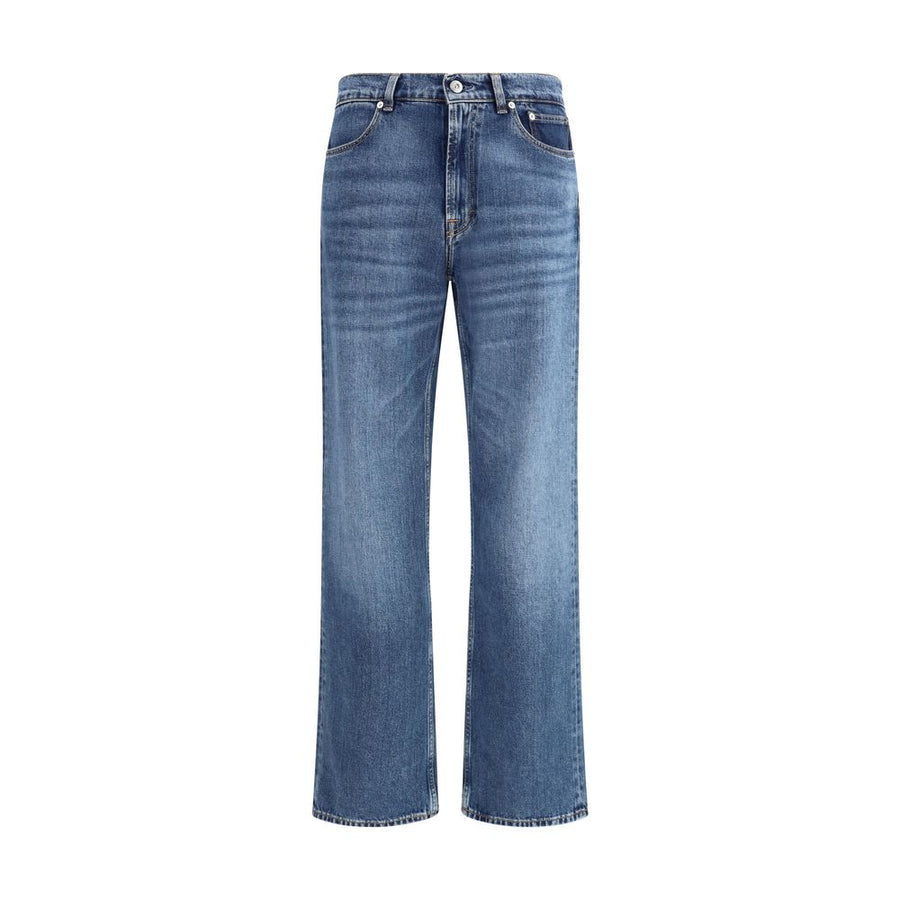 Blue Cotton Bootcut Jeans