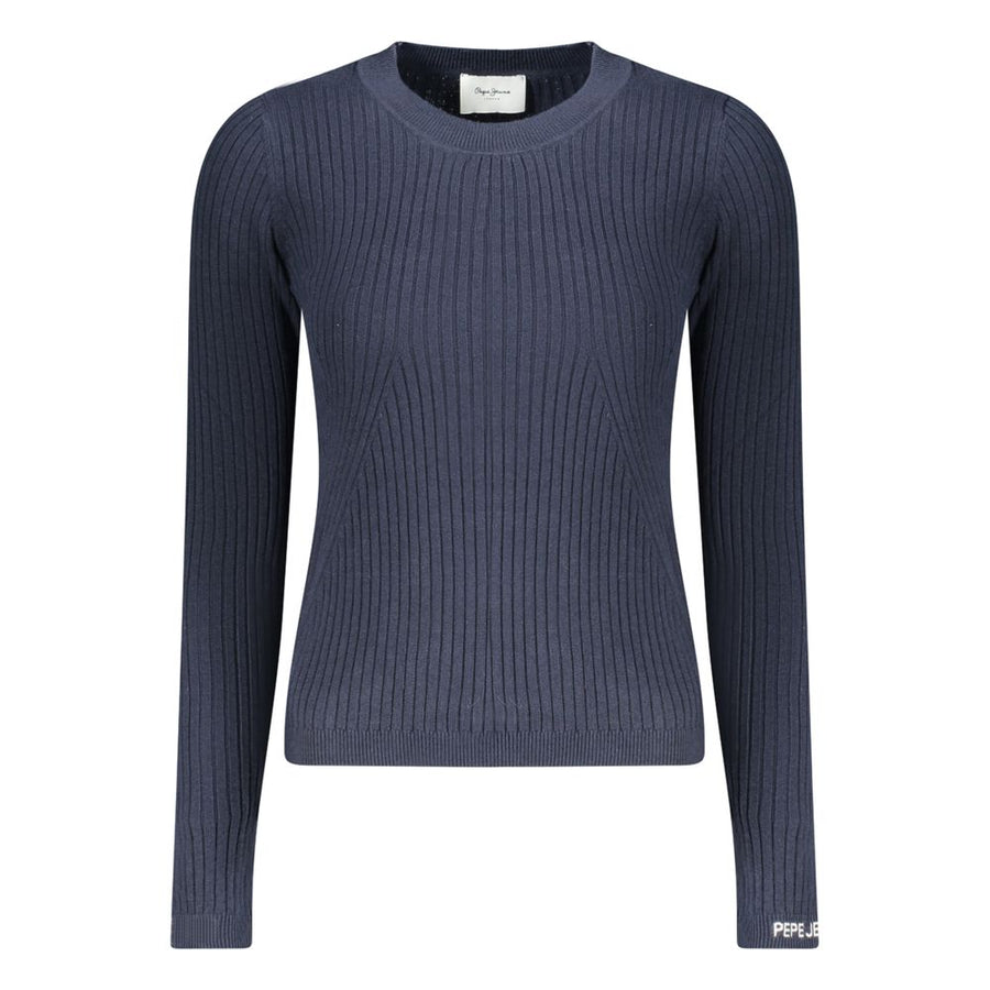 Blue Cotton Women Sweater