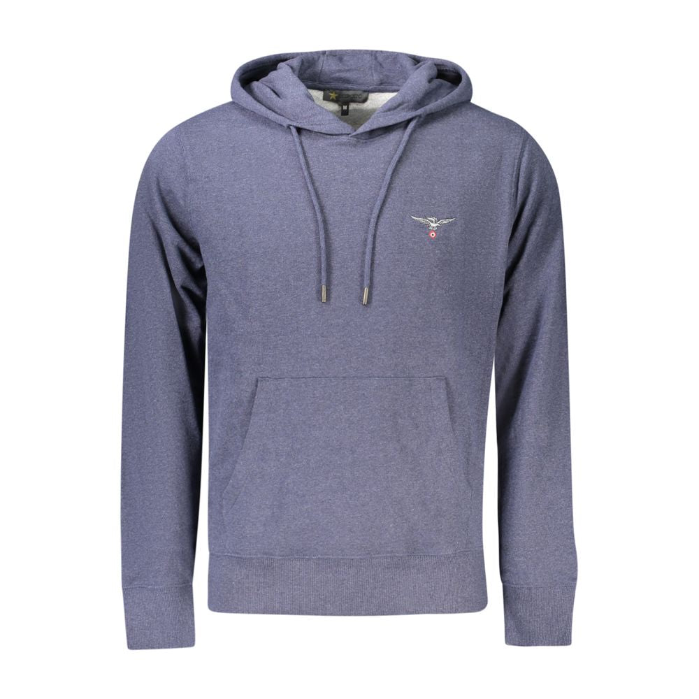 Blue Cotton Men's Hooded Sweater