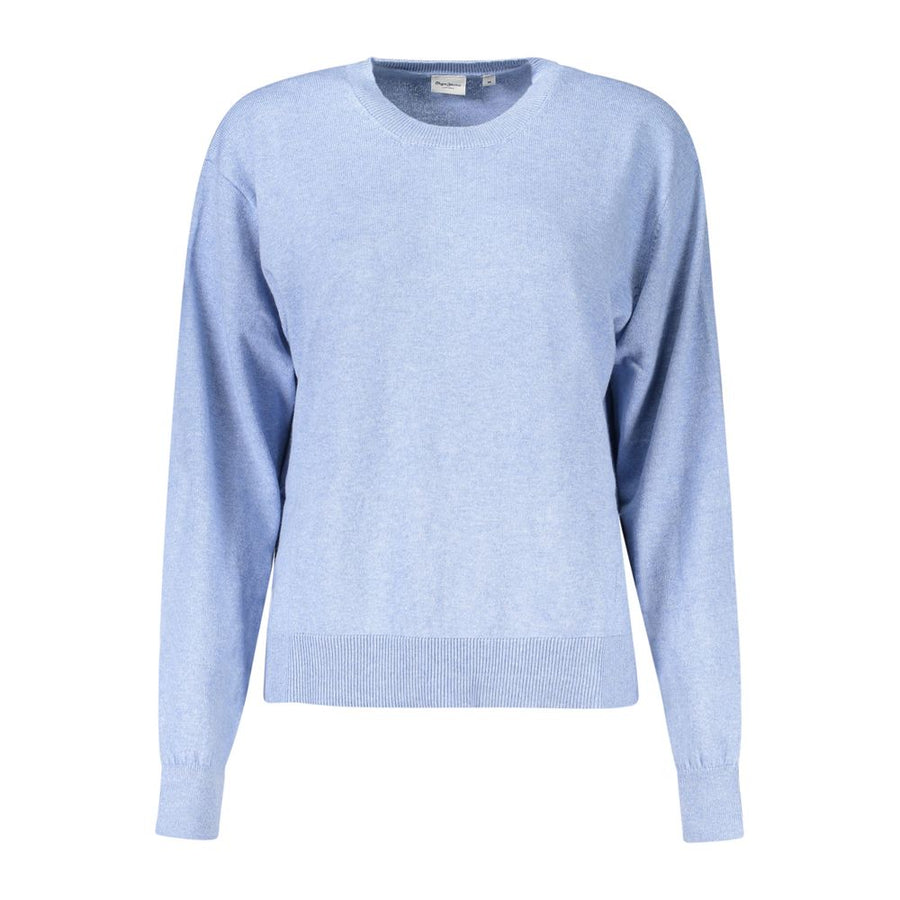 Blue Cotton Women Sweater