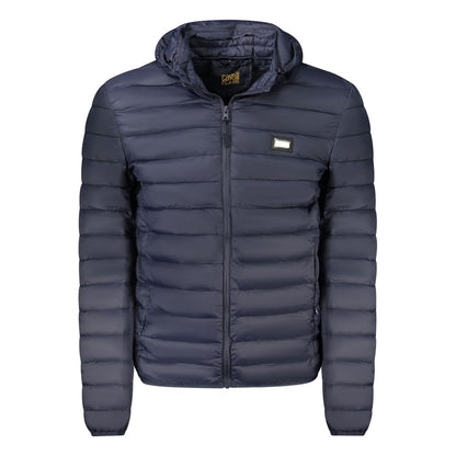 Blue Polyester Men Jacket