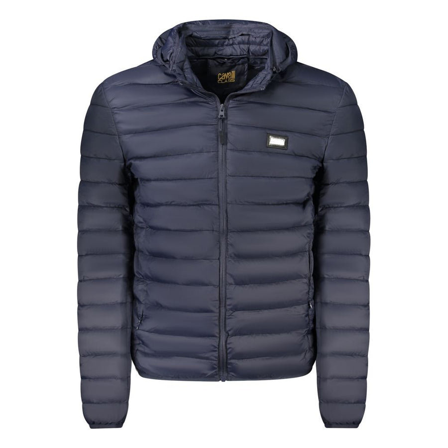 Blue Polyester Men Jacket