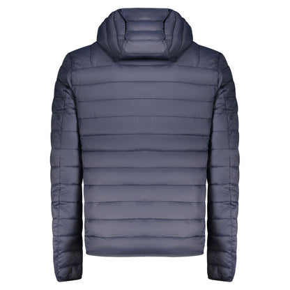 Blue Polyester Men Jacket
