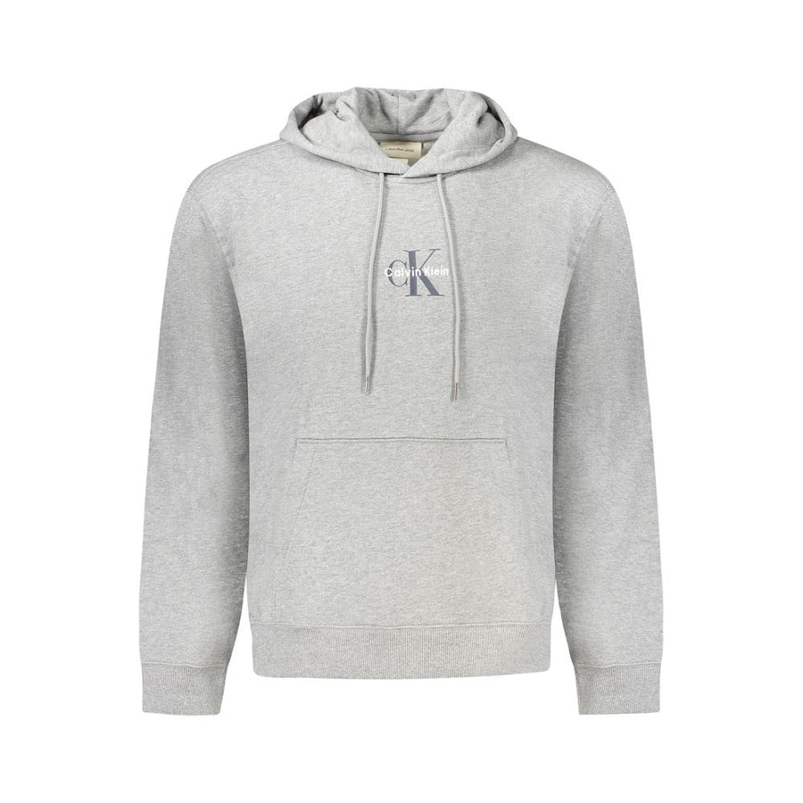 Gray Cotton Mens Hooded Sweater