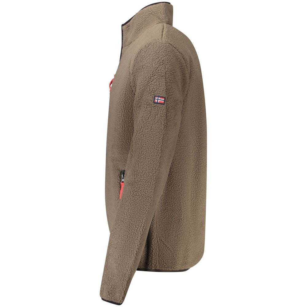 Brown Polyester Men Sweater