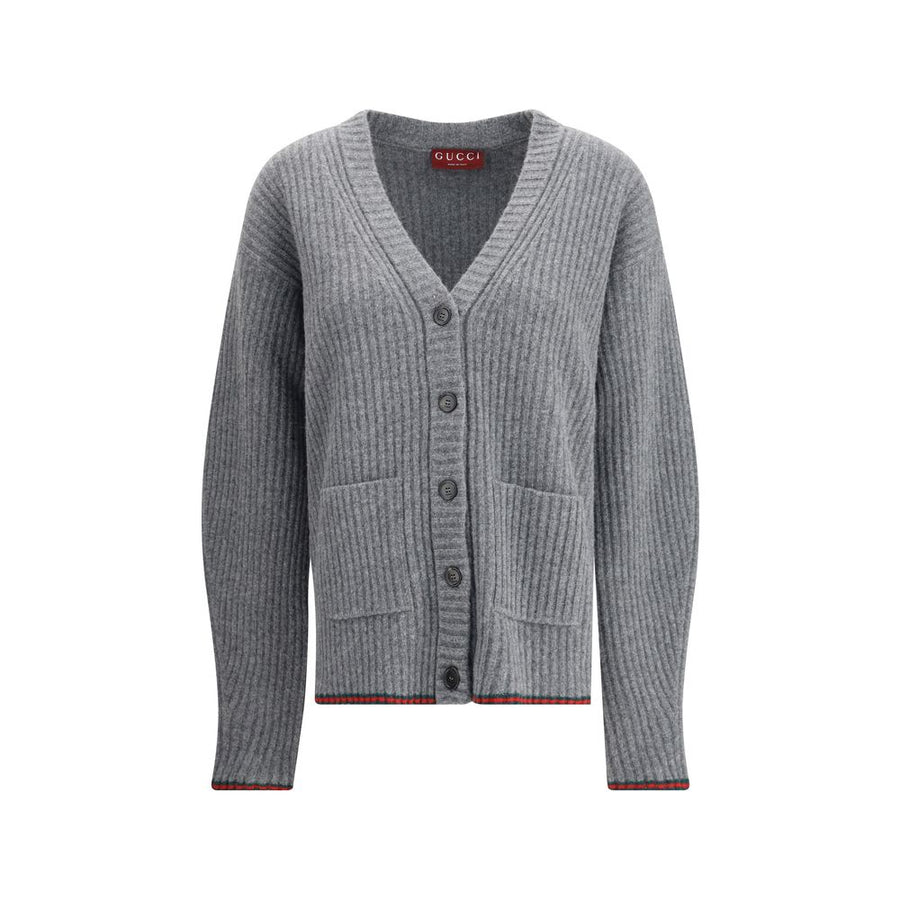 Ribbed Knit Wool Cardigan