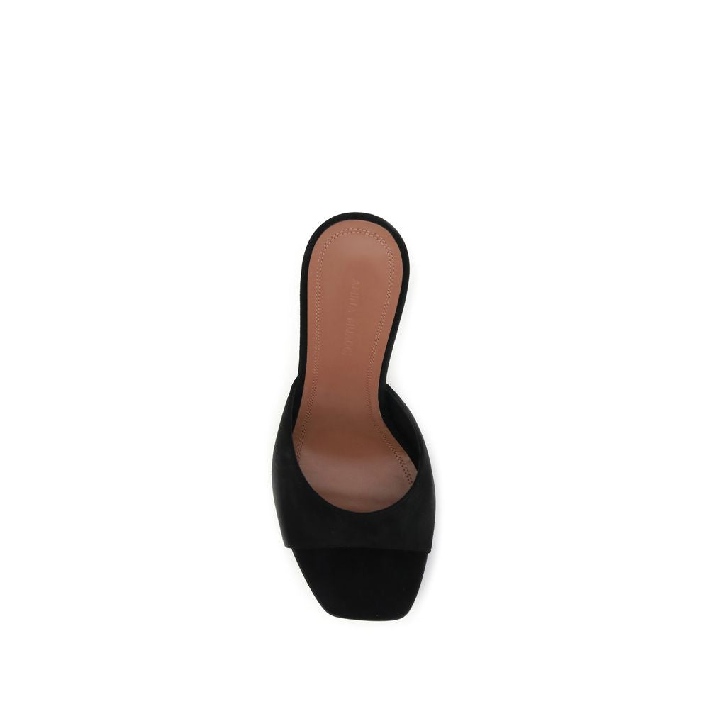 Black Calf Leather Bos Taurus Stiletto Heel Sandals