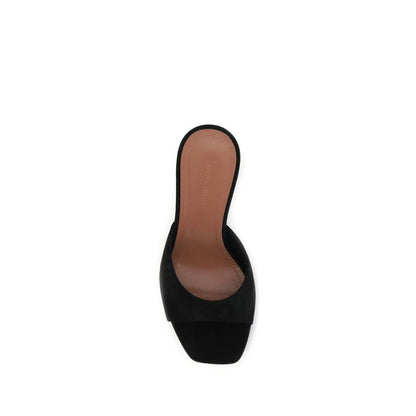Black Calf Leather Bos Taurus Stiletto Heel Sandals