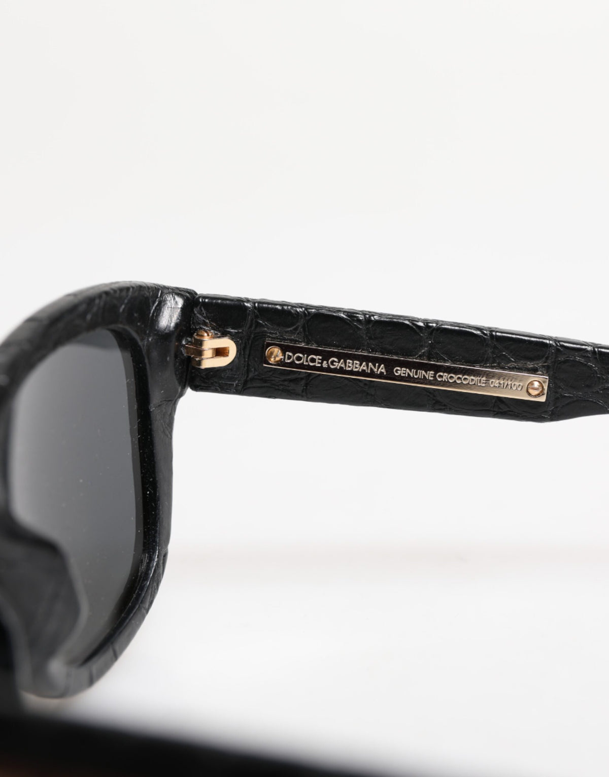 DG4177 Black Leather Frame Tinted Lens Sunglasses