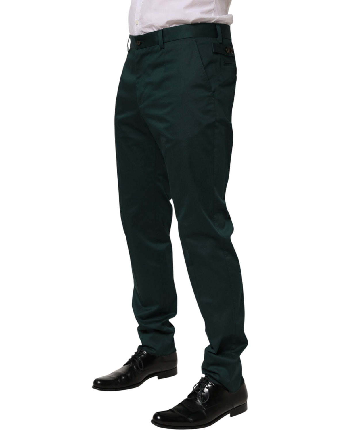 Green Cotton Formal Dress Men Trouser Pants