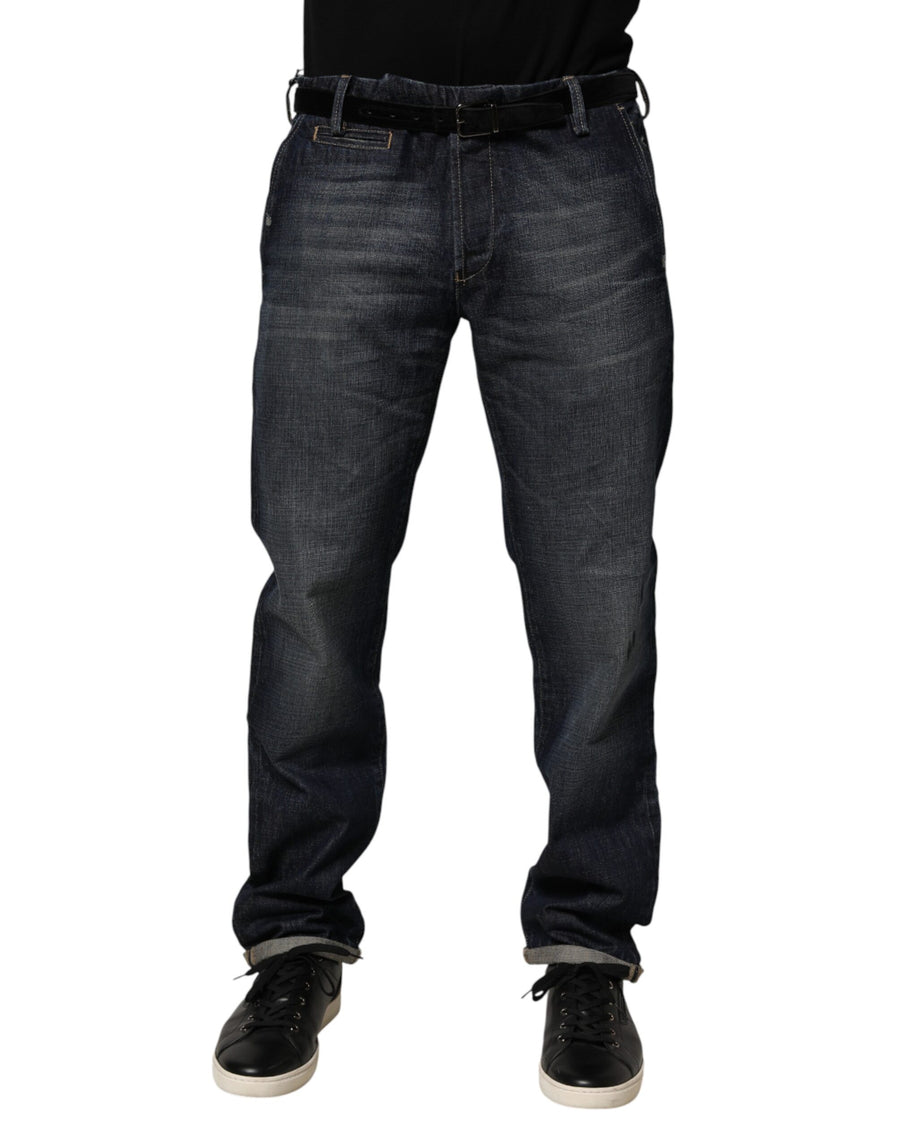 Dark Blue Washed Skinny Men Denim Trouser Jeans