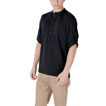 Black Cotton Shortsleeve Shirt