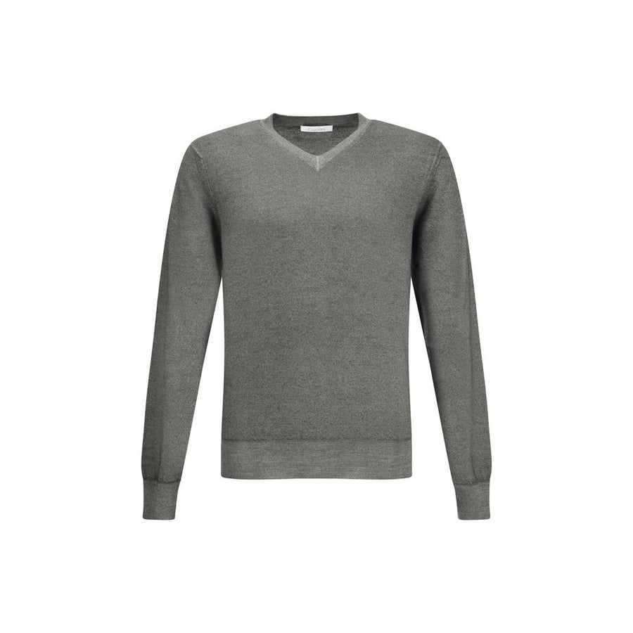 Green V-neck Sweater
