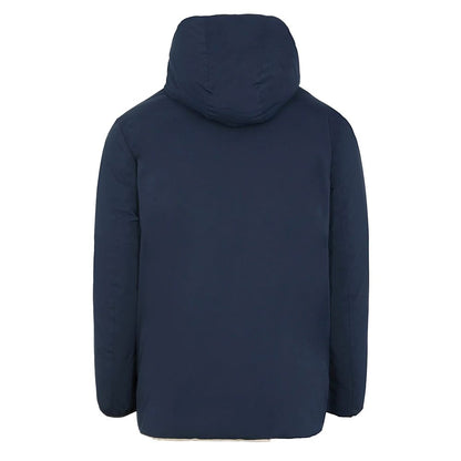 Blue Polyester Men's Reversible Jacket